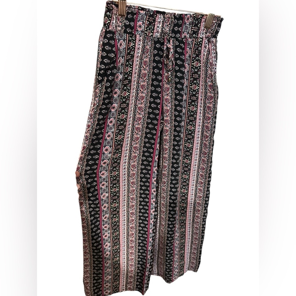 Joe B Ethnic Print Maxi Skirt in Black and Pink